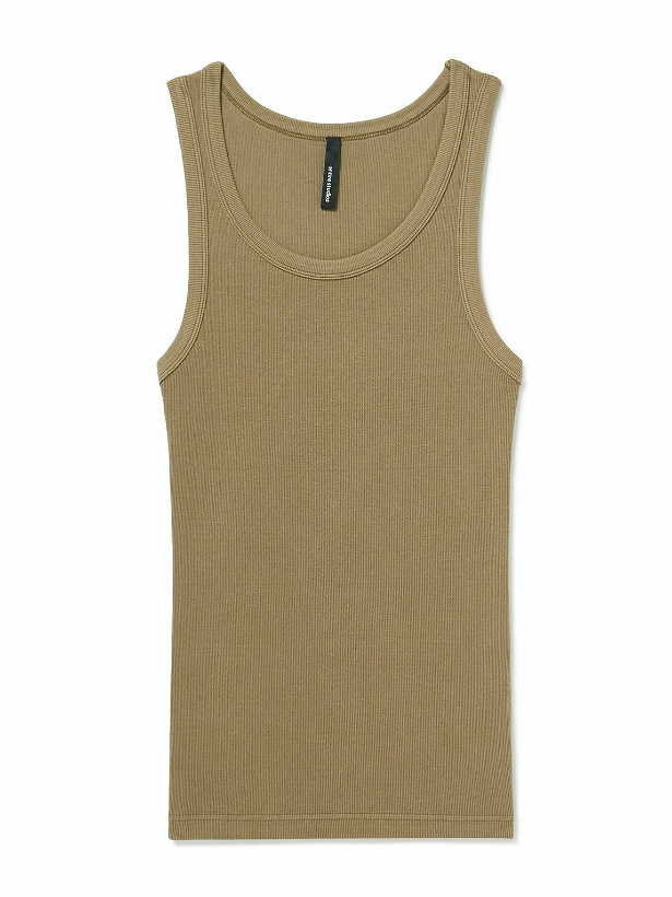 Photo: Entire Studios - Garment-Dyed Ribbed Stretch Cotton-Jersey Tank Top - Neutrals