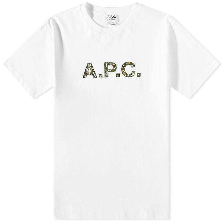 Photo: A.P.C. x Liberty Camo Logo T-Shirt in White