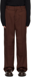 Jil Sander Burgundy Paneled Trousers