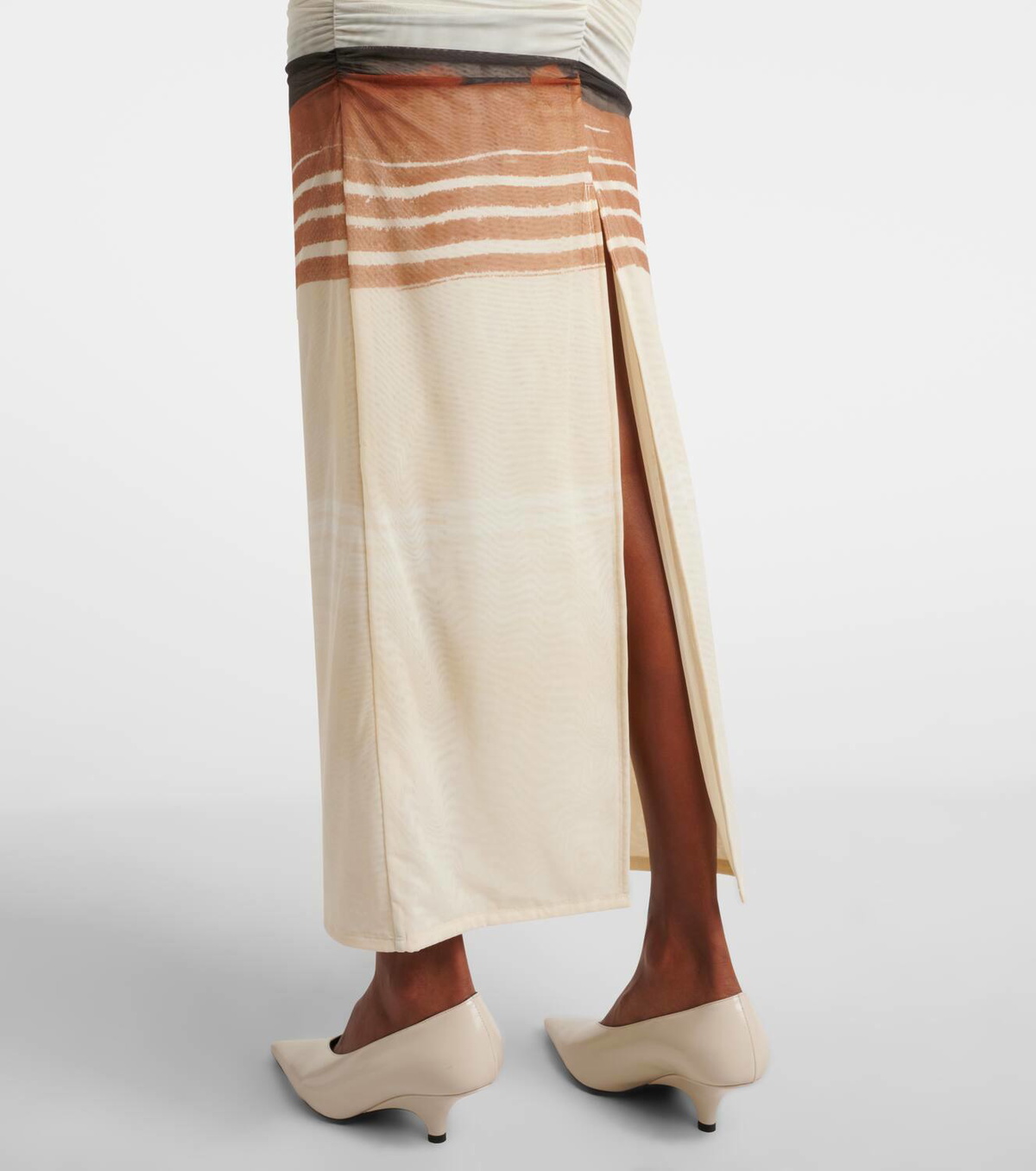 SIR Breeze striped ruched mesh midi dress SIR.