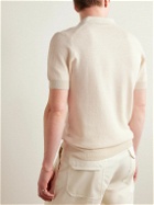 Thom Sweeney - Birdseye Cotton and Linen-Blend Polo Shirt - Neutrals
