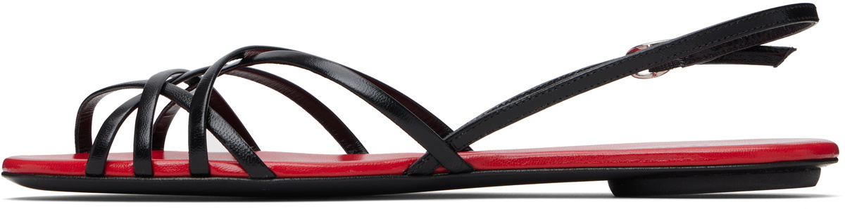 Proenza Schouler Black & Red Uma Slingback Sandals