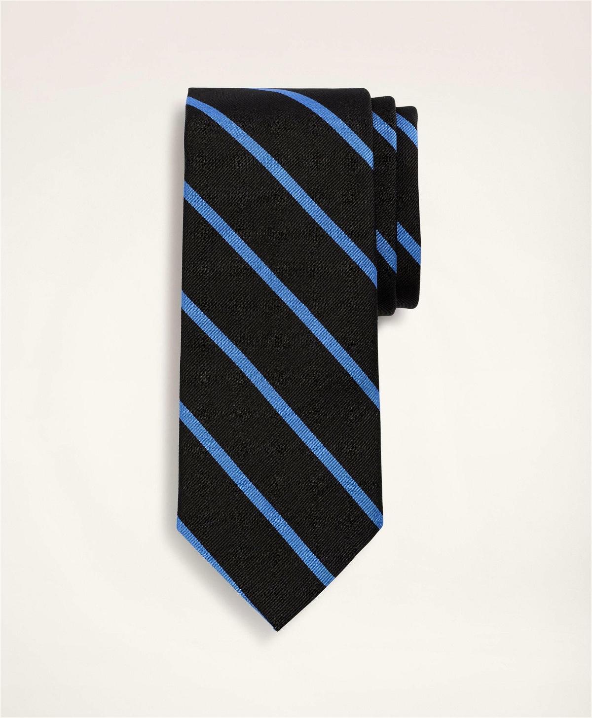 Brooks Brothers Men's Rep Tie | Black/Light Blue