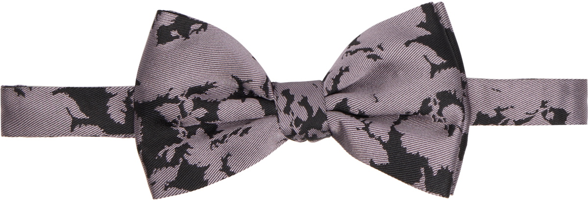 Dries Van Noten Purple & Black Silk Bow Tie