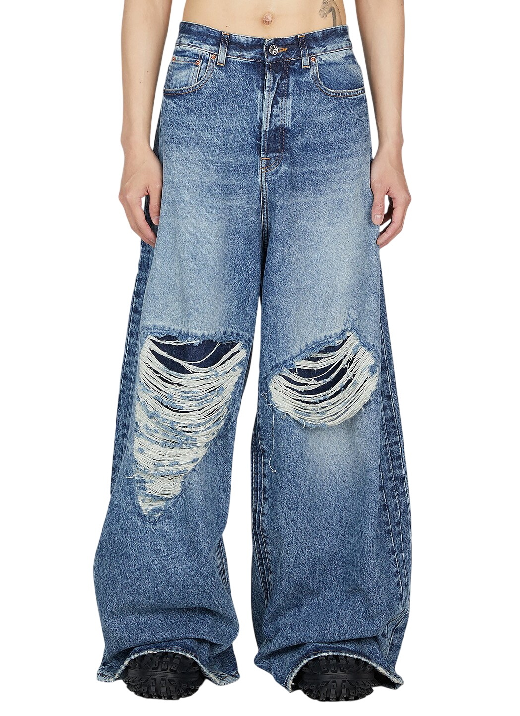 VETEMENTS Blue Destroyed Jeans Vetements
