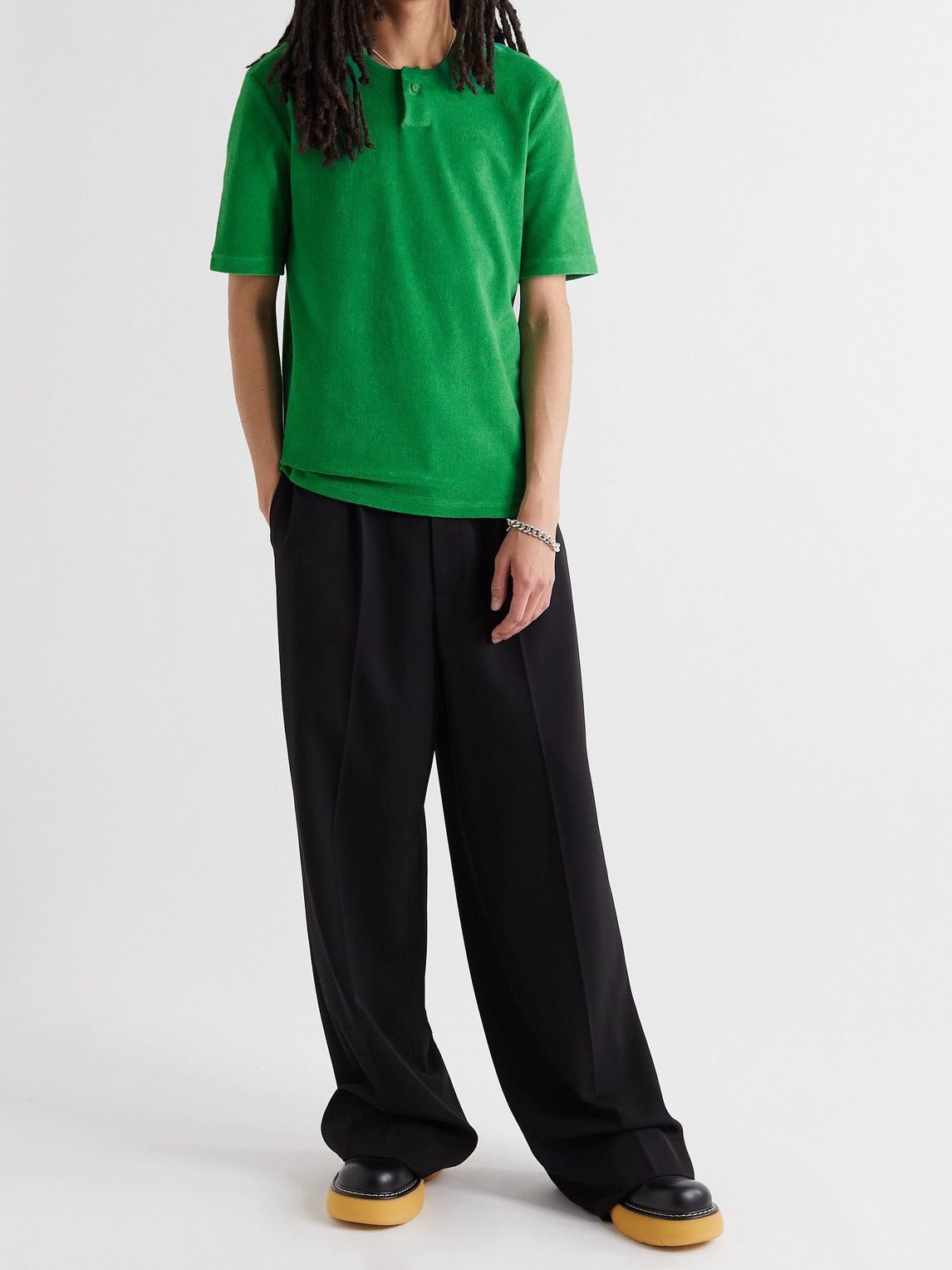 Bottega Veneta - Cotton-Blend Terry T-Shirt - Green Bottega