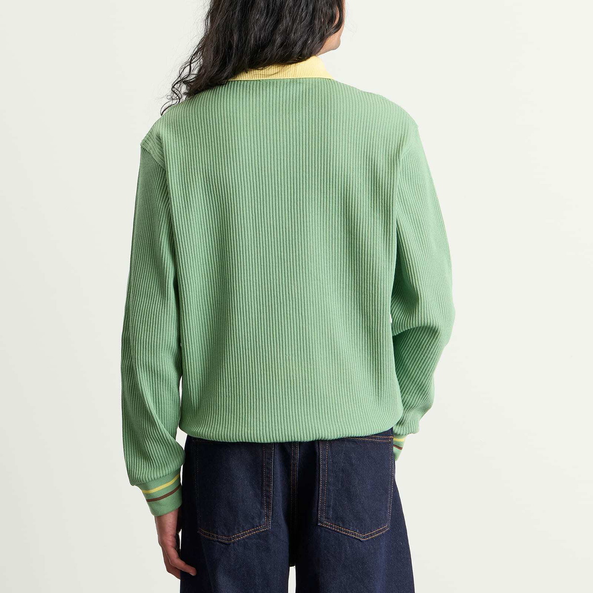 Drôle de Monsieur Men's Polo Rugby Shirt in Light Green