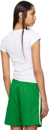 Re/Done White Hanes Edition Varigated 60s Slim T-shirt
