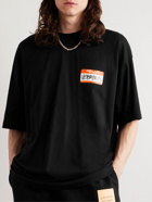 VETEMENTS - Oversized Logo-Print Cotton-Blend Jersey T-Shirt - Black