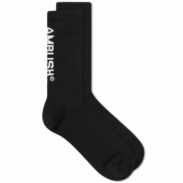 Photo: Ambush Men's Logo Sock in Black/White