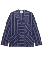 NICHOLAS DALEY - Striped Linen Jacket - Blue