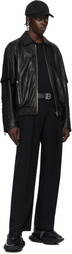 Balmain Black Layered Leather Jacket