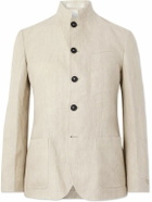 Massimo Alba - Gstaad Grandad-Collar Linen Overshirt - Neutrals