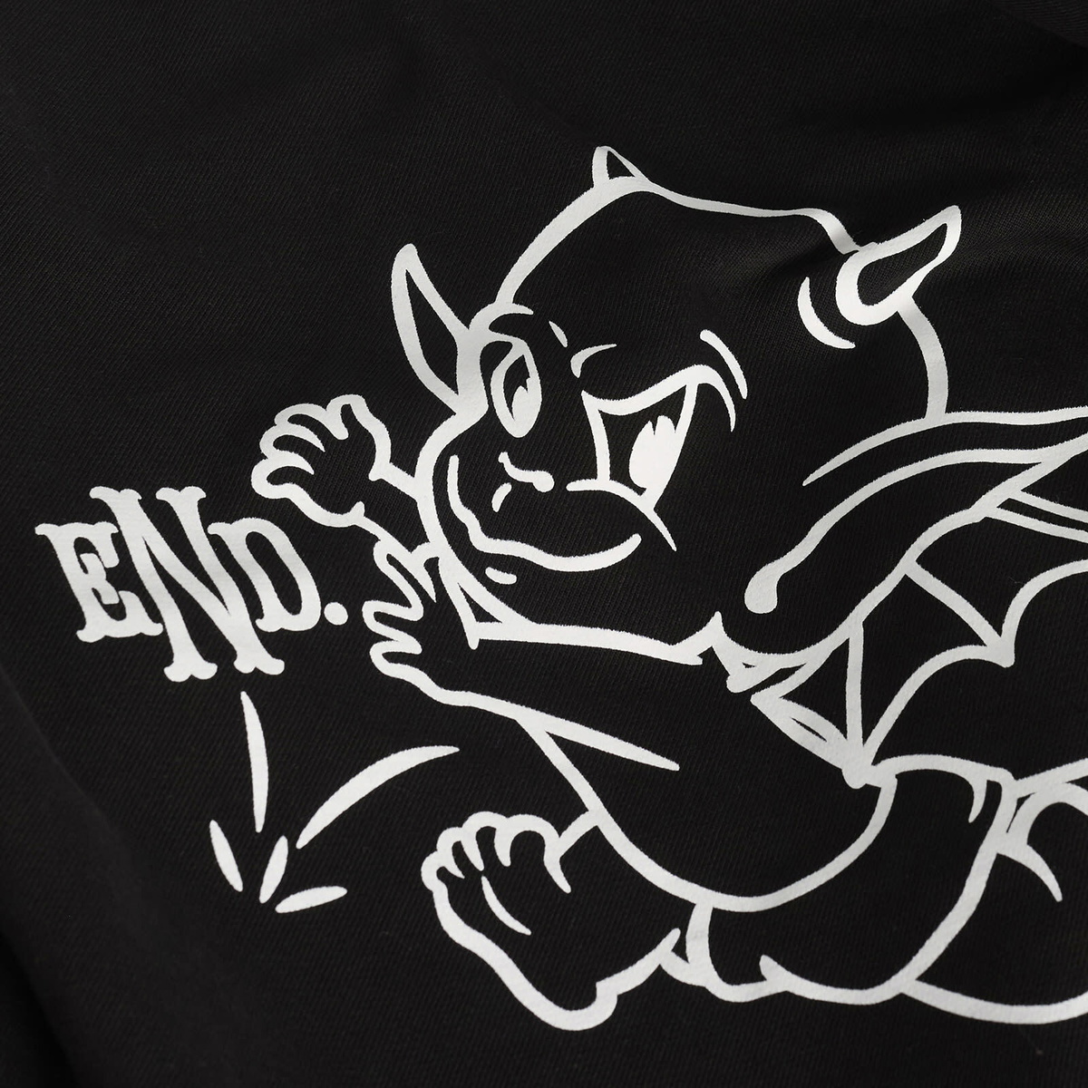 END. Gargoyle Chaser Zip Hoodie in Black