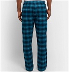 Derek Rose - Kelburn Checked Cotton-Flannel Pyjama Trousers - Blue
