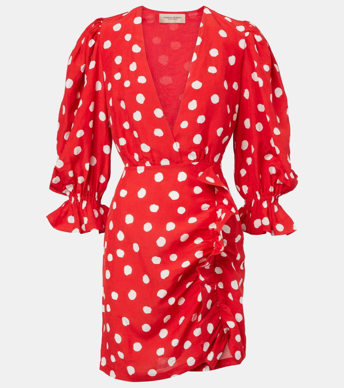 Adriana Degreas Polka-dot ruffled minidress