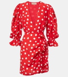 Adriana Degreas Polka-dot ruffled minidress