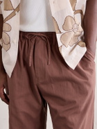 Kardo - Milo Straight-Leg Cotton Drawstring Shorts - Brown