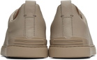ZEGNA Beige Triple Stitch Sneakers