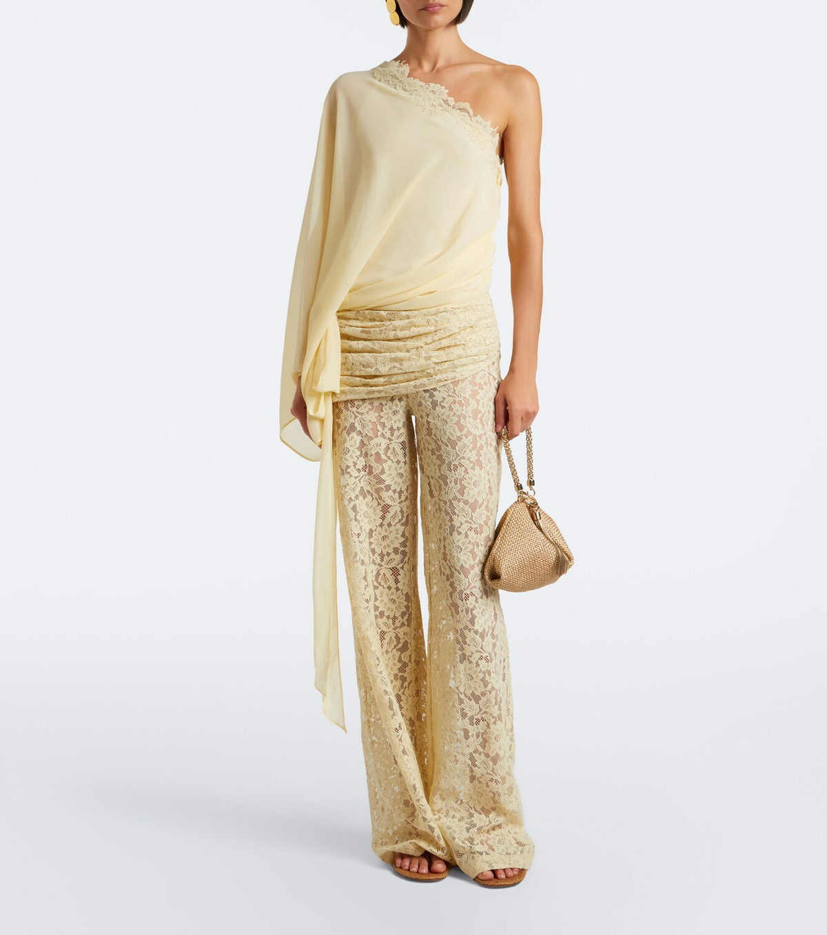 De La Vali Elia one-shoulder georgette top