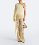 De La Vali Elia one-shoulder georgette top