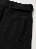 Lemaire - Twisted Straight-Leg Belted Denim Trousers - Black