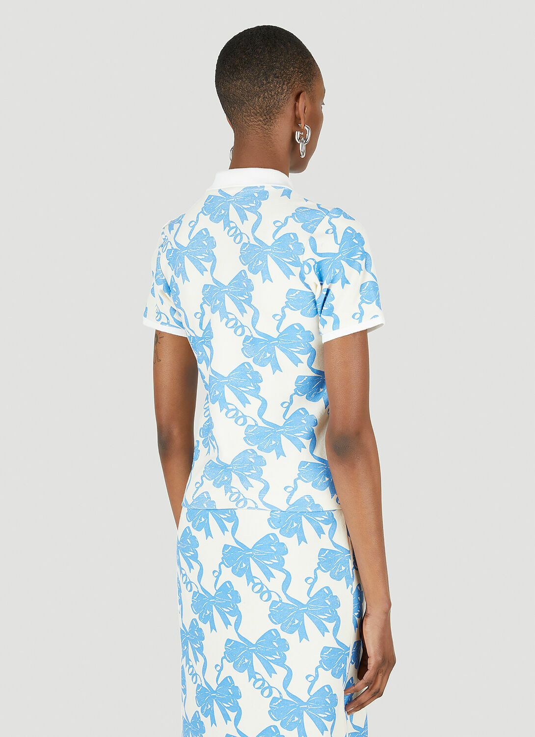 Maisie Wilen Au Fait Ribbon Print Polo Shirt