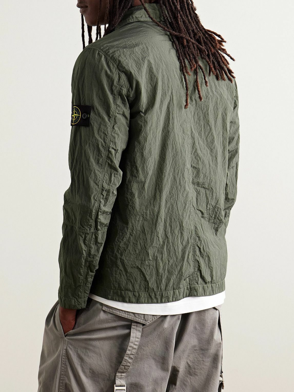 Stone Island - Logo-Appliquéd Garment-Dyed Nylon Metal