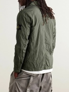 Stone Island - Logo-Appliquéd Garment-Dyed Nylon Metal Overshirt - Green