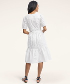 Brooks Brothers Women's Cotton Voile Eyelet Flutter Sleeve Dress | White