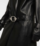 The Attico Belted leather coat