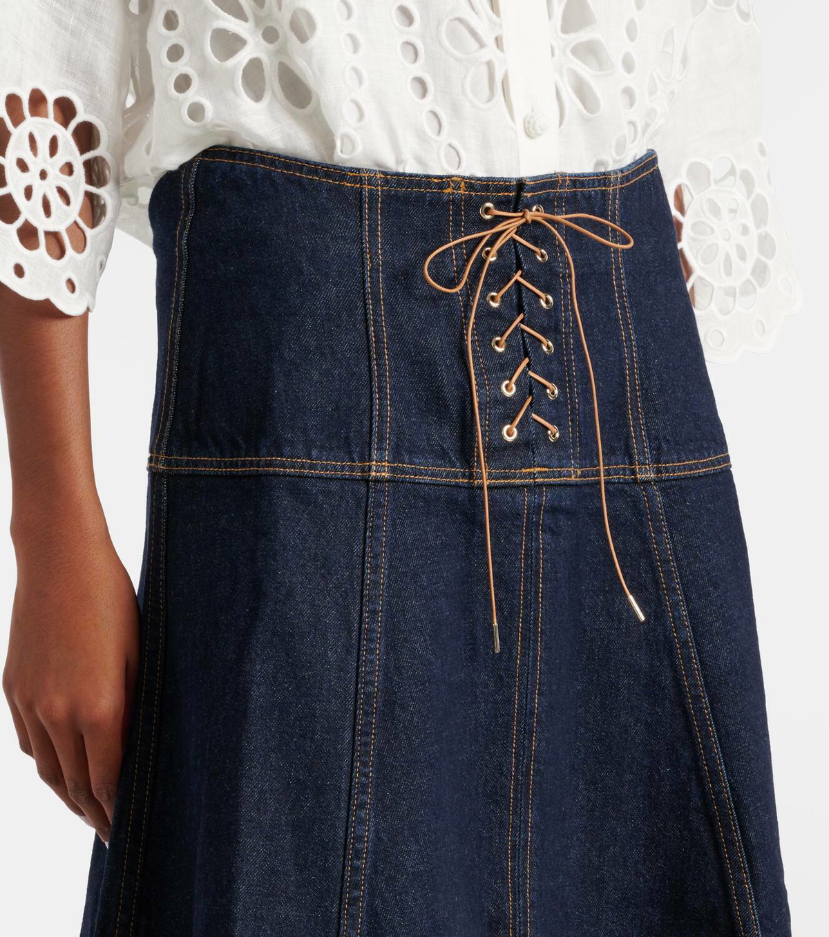 Ulla Johnson Estelle denim midi skirt