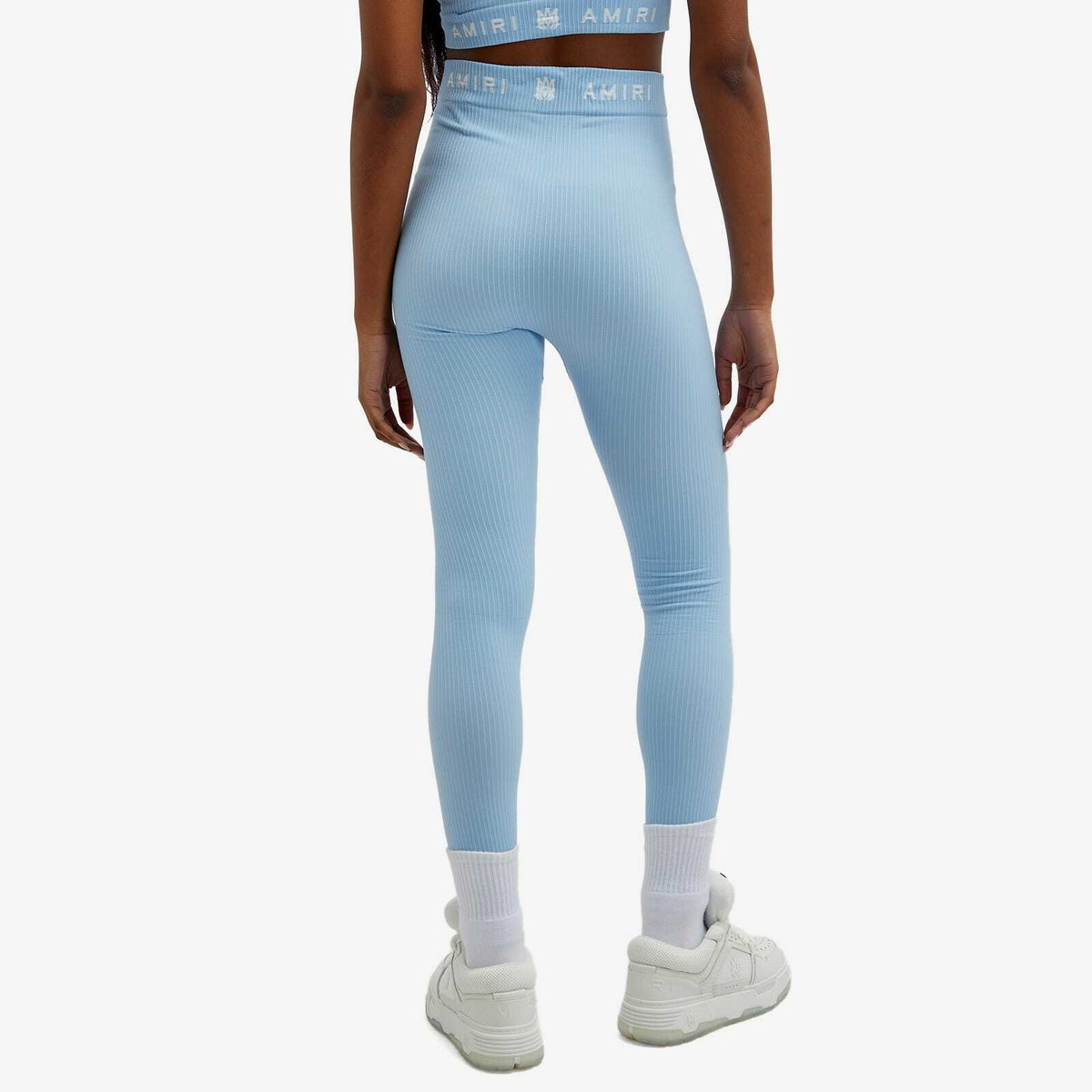 AMIRI Women's MA Ribbed Seamless Legging in Cerulean