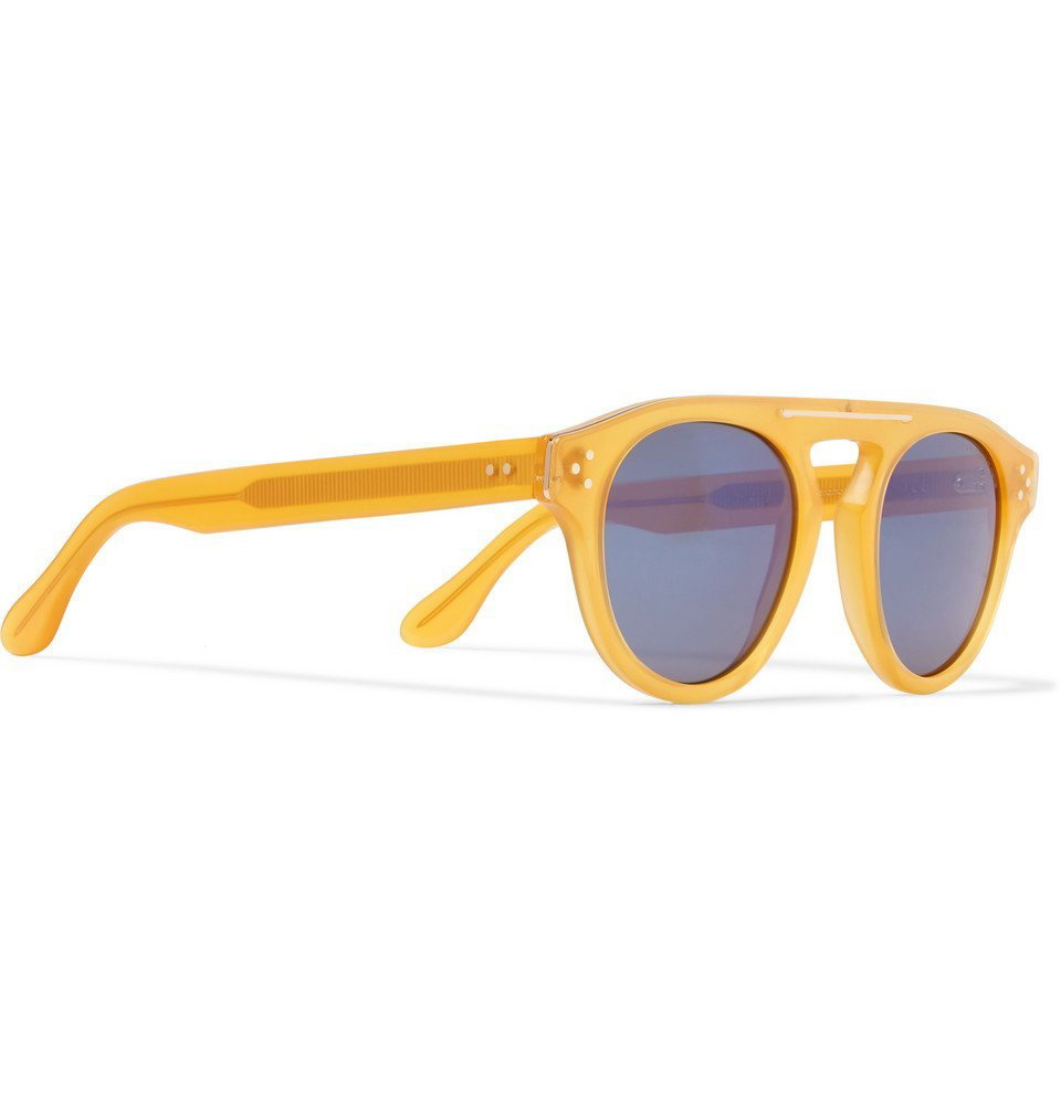 Cutler and Gross - Round-Frame Acetate and Silver-Tone Mirrored Sunglasses  - Men - Yellow Cutler and Gross