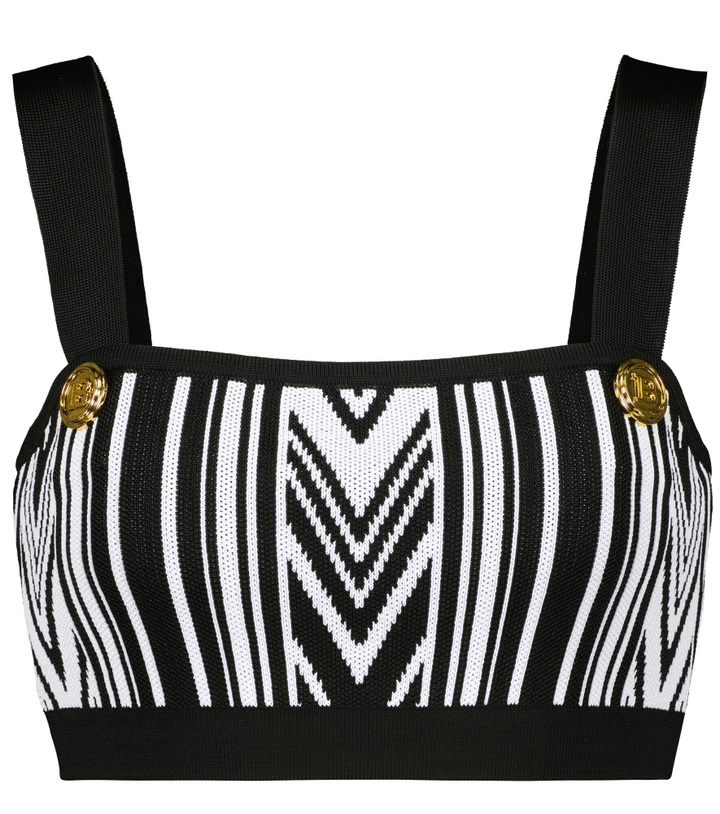 Photo: Balmain - Intarsia knit bralette