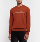 A.P.C. - Logo-Intarsia Cotton and Cashmere-Blend Sweater - Orange