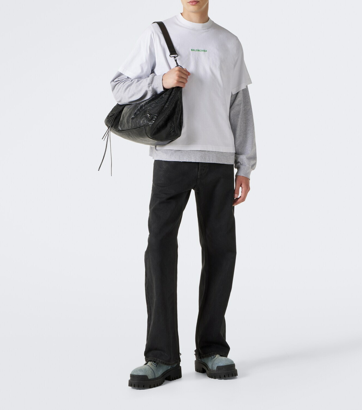 Balenciaga Le City Moto leather shoulder bag