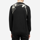 Alexander McQueen Men's Embroidered Flower Crew Neck Jumper in Black/Ivory
