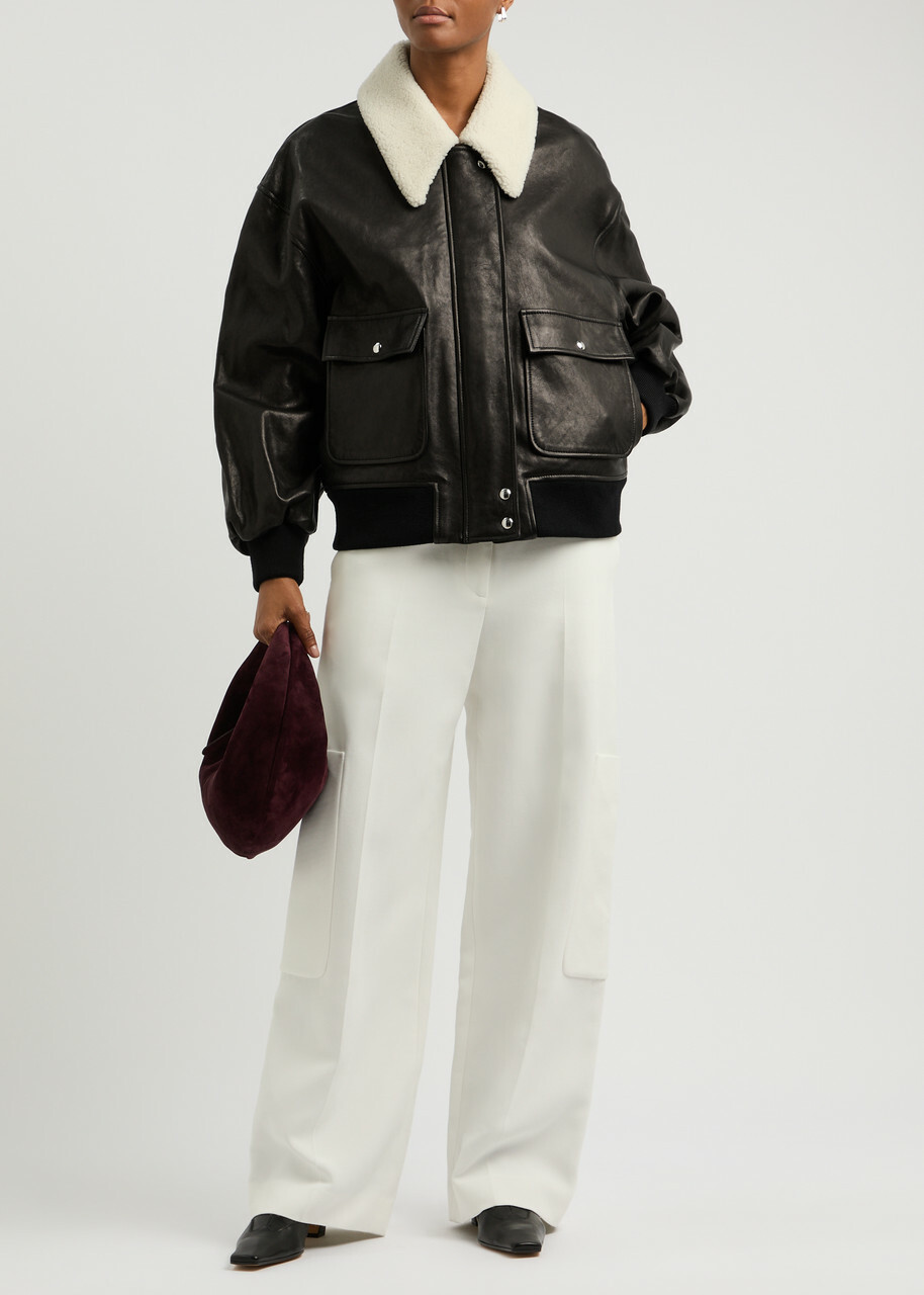 【送料&関税込】Khaite Leather Shellar Jacket KHAITE Shellar Jacket in Black | FWRD