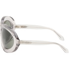 ALAÏA Grey Round Wraparound Sunglasses
