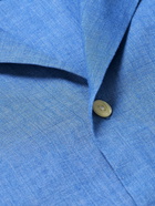 Frescobol Carioca - Angelo Camp-Collar Linen Shirt - Blue