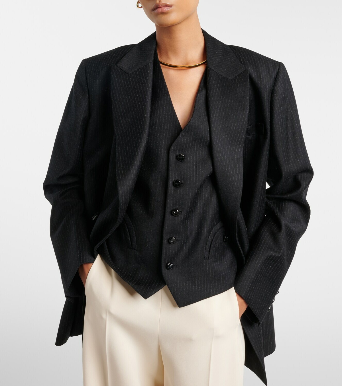 Blazé Milano Feral pinstriped virgin wool vest