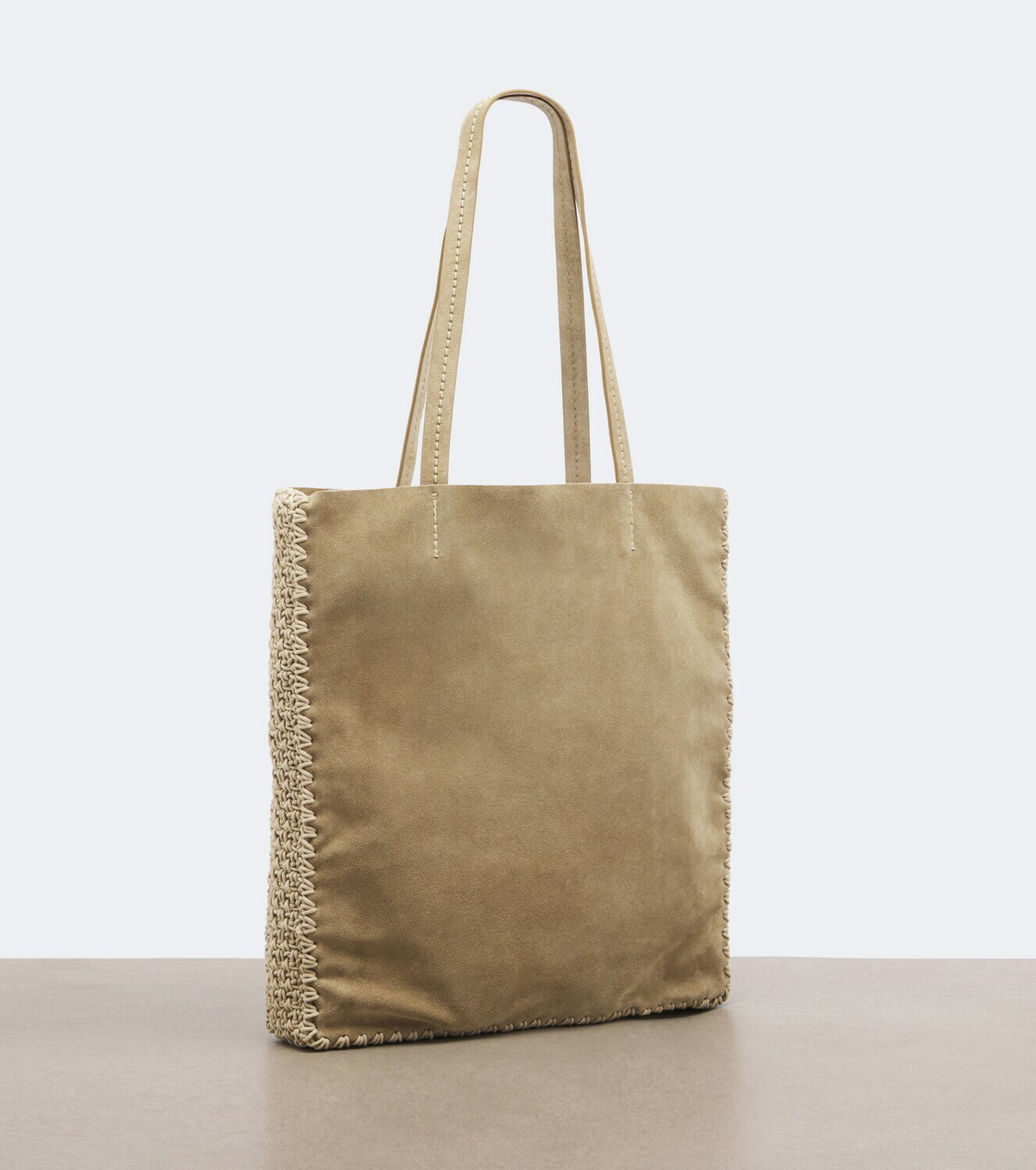 Prada Large crochet suede shopper