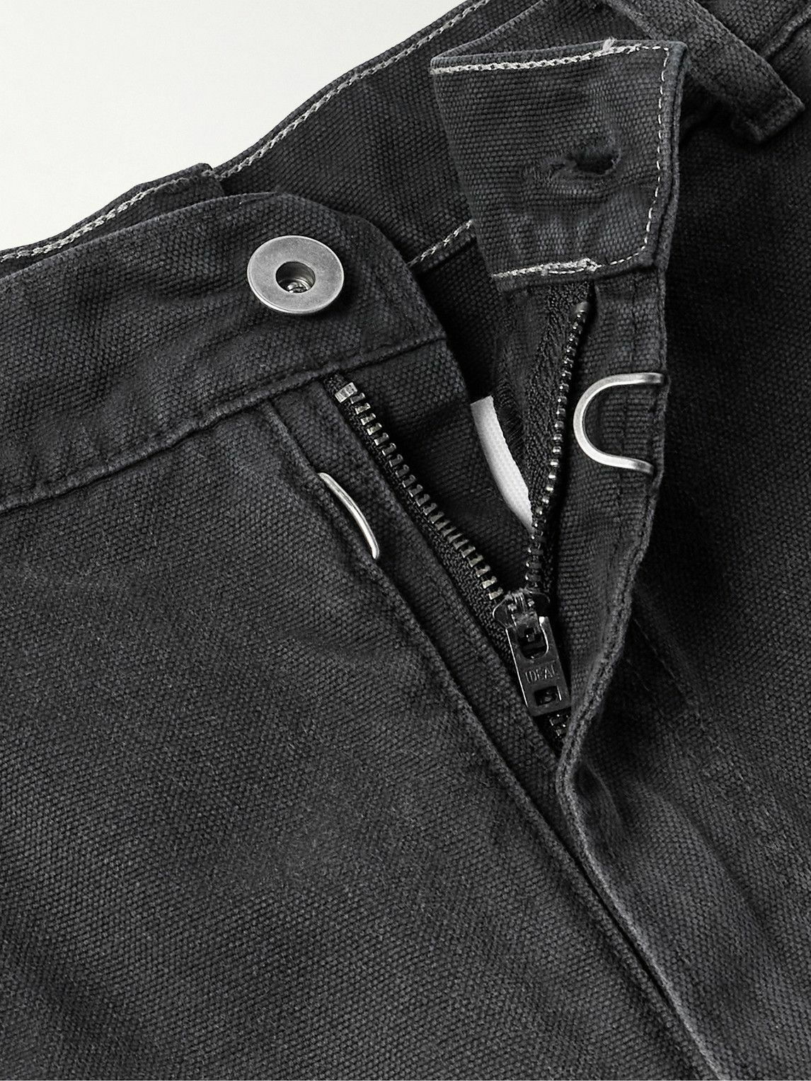 Maison Margiela - Straight-Leg Panelled Frayed Cotton-Canvas Shorts - Black