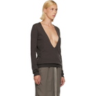 Rick Owens Gray Tower Extreme V-Neck Sweater