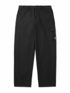 Stone Island - Straight-Leg Logo-Appliquéd Cotton-Ripstop Cargo Trousers - Black