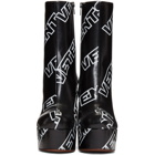 Vetements Black Printed Logo Platform Boots