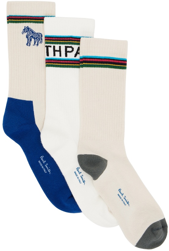Photo: PS by Paul Smith Three-Pack Multicolor Cotton Socks