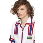 Gucci White Retro Logo Patch Bowling Shirt