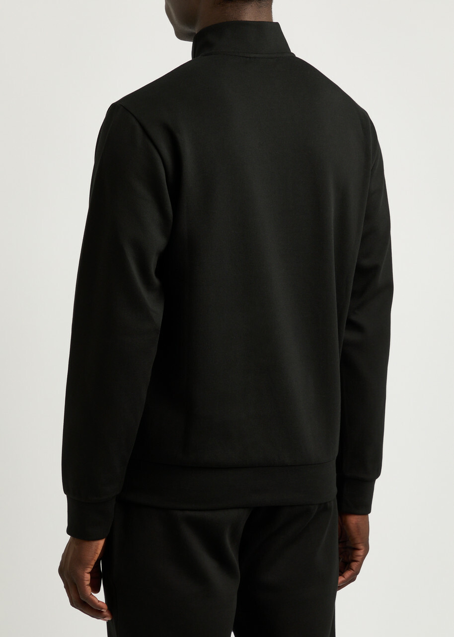 Emporio Armani Half-zip Stretch-jersey Sweatshirt Black